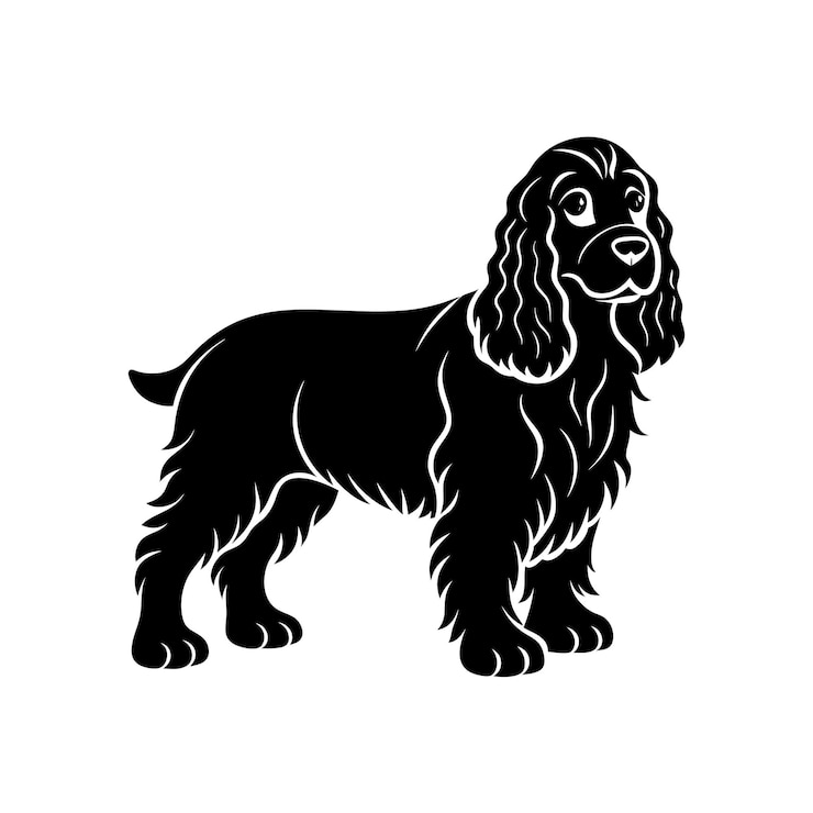 Vektor cocker spaniel dog silhouette vector illustration