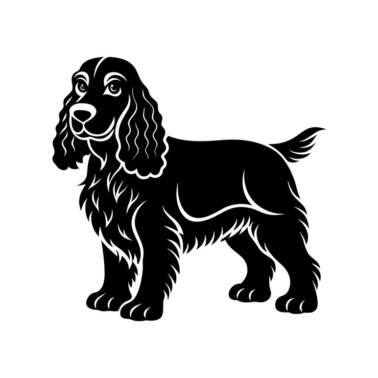 Vektor cocker spaniel dog silhouette vector illustration