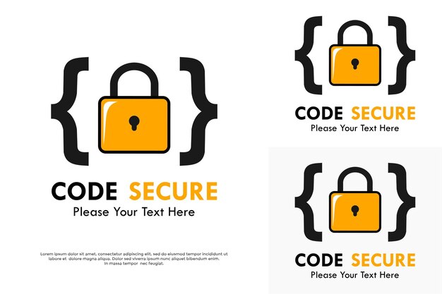 code secure logo design template illustration suitable for safety protect there are padlock with