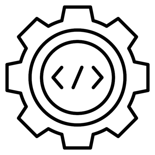 Code Settings Vector Illustration Style