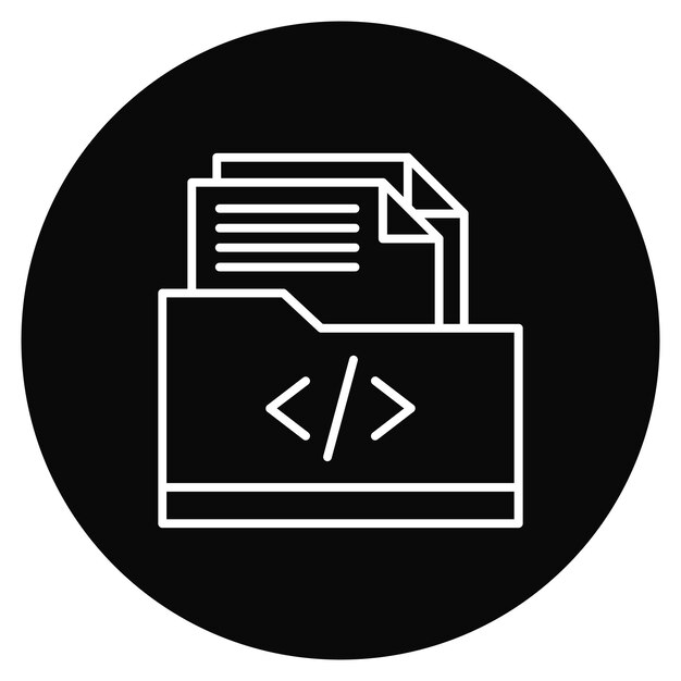 coding folder icon vector image can be used for coding and development