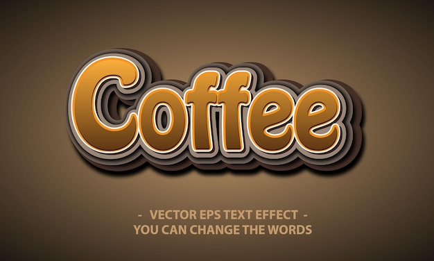coffee text with effect illustration