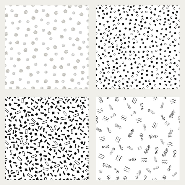Collection of abstract hand drawn patterns