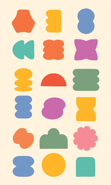 Collection of colorful retro abstract shapes for design