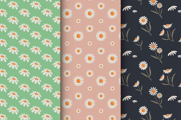 Collection of cute patrens with flowers
