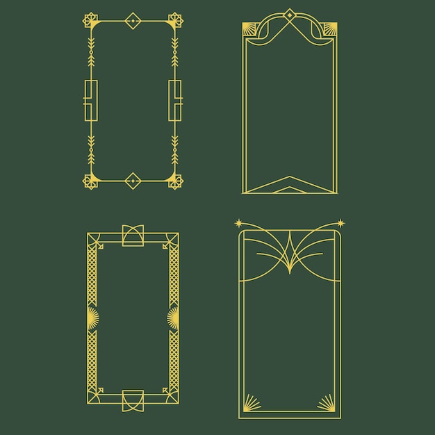 collection of different frames with stars minimalistic linear frames arches elements geometric s