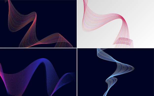 collection of geometric minimal lines pattern set