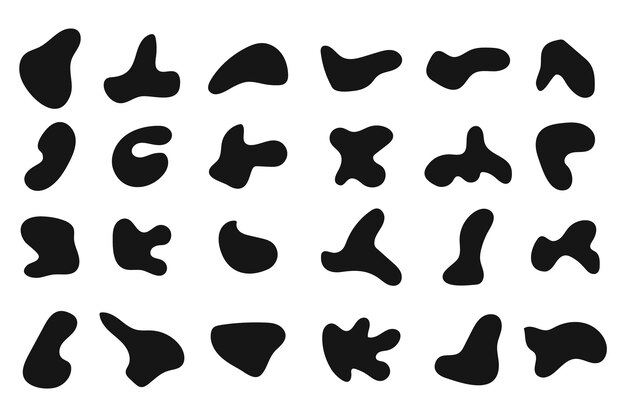 Collection of hand drawn flat abstract shapes Irregular shape
