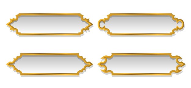 Collection of luxury golden arabic islamic text box title frame border illustration