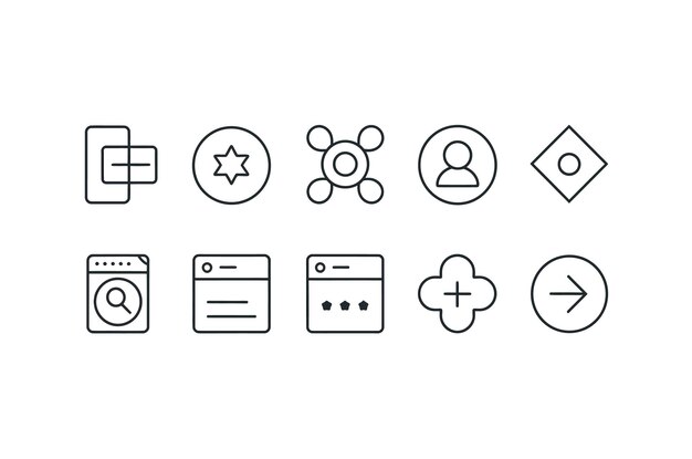 Collection of Minimalist Interface Icons for Web and Mobile Applications
