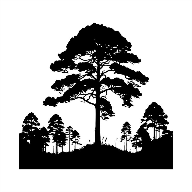 Vektor collection of pine tree silhouette vintage forest tree silhouettes vector illustration
