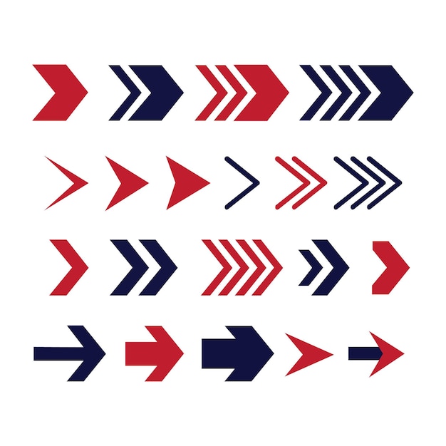 Collection of Various Arrow Shapes and Directions