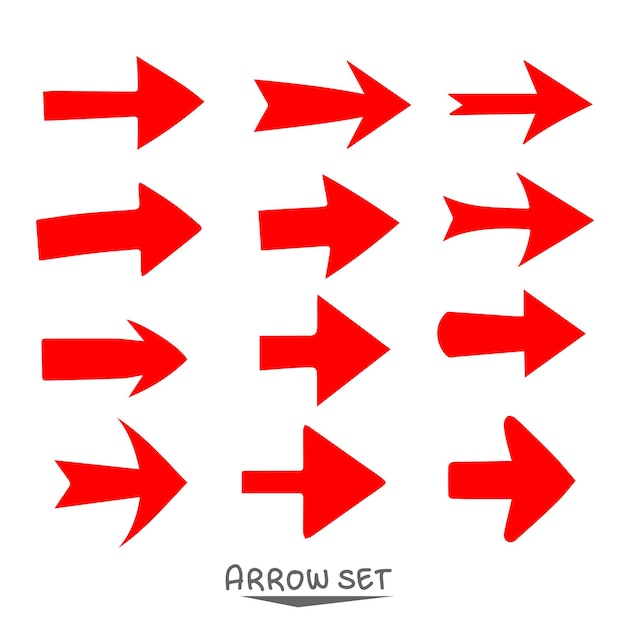 Collection of Various Red Arrows for Design