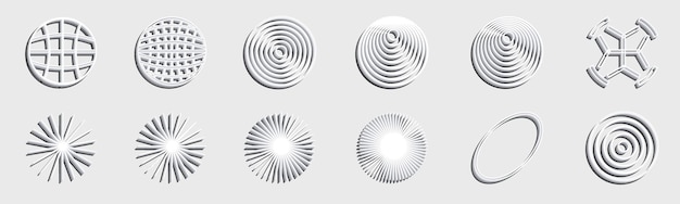 Collection of Y2K elements Minimalist geometric elements Simple shapes forms