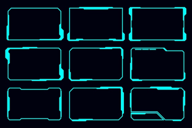 Collection technology futuristic frame HUD technology design element