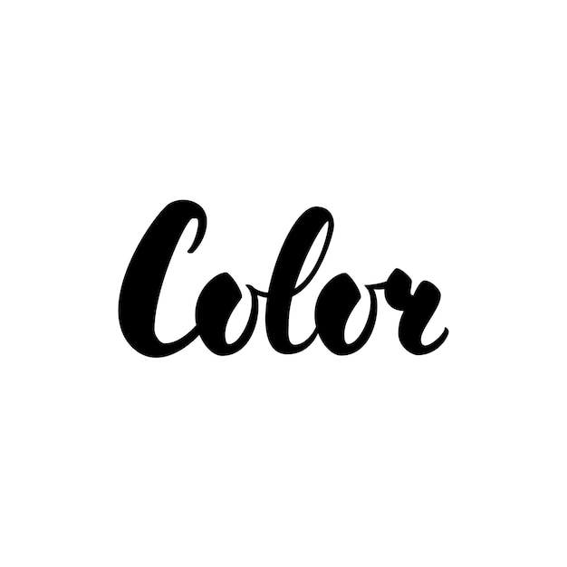 color handwritten calligraphy. vector illustration of ink brush lettering isolated over white background.