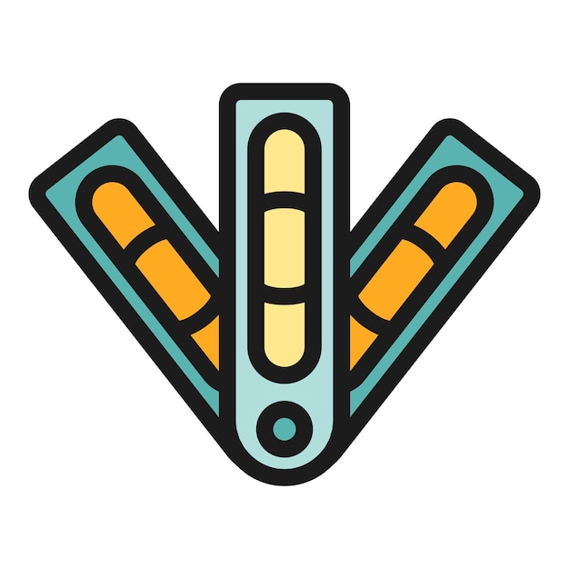 color option icon outline vector data interface digital scale color flat