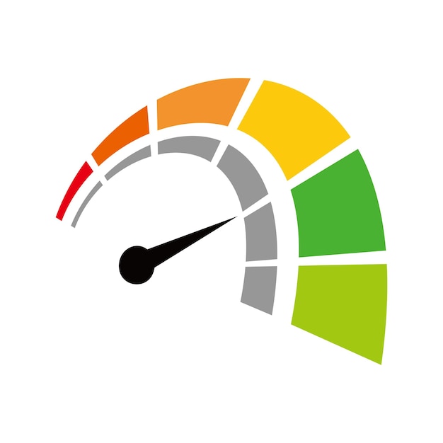 Color speedometer icon colorful Speed meter Heating temperature scale vector illustration
