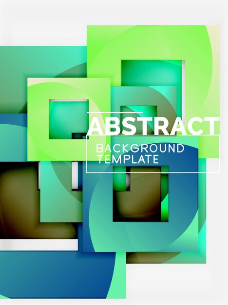 Color square composition with text Geometric abstract background