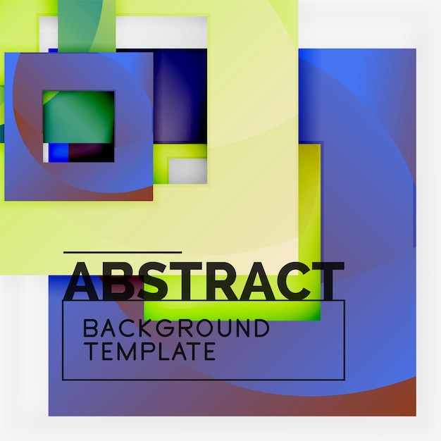 Color square composition with text Geometric abstract background