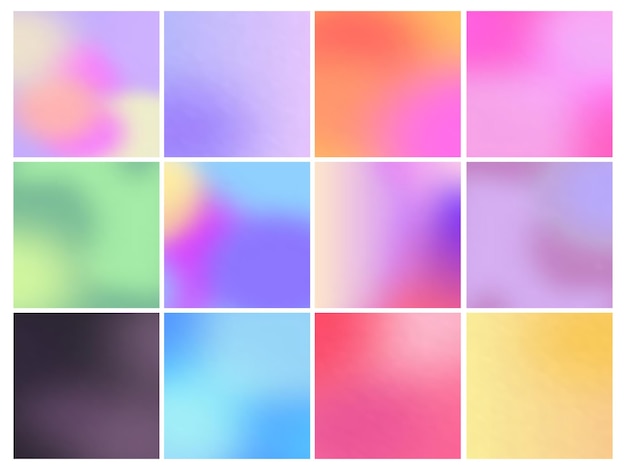 color square gradient backgrounds soft multicolored gradients vector set