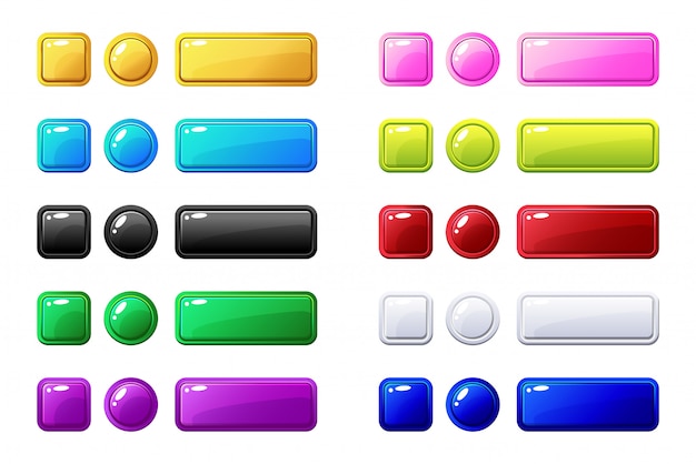  colored buttons, Big set for Game or web design element