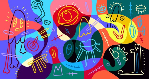 Colorful Abstract Banner Template with Dummy Text for Web Design Landing page and Print Material