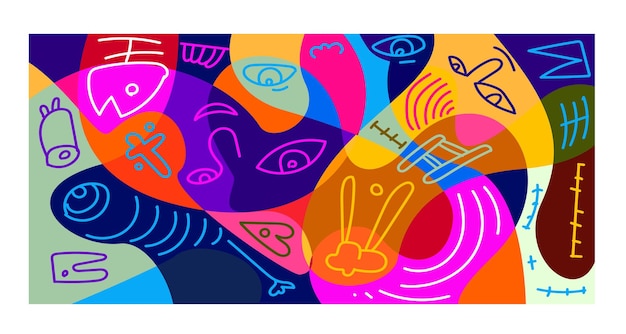 Colorful Abstract Banner Template with Dummy Text for Web Design Landing page and Print Material