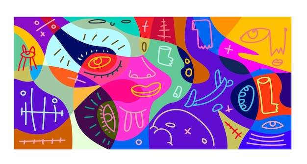 Colorful Abstract Banner Template with Dummy Text for Web Design Landing page and Print Material
