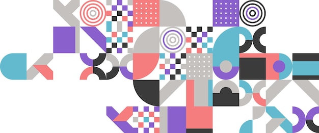 colorful abstract geometric vector pattern mosaic shapes banner for banner background business or technology presentation web brochure cover layout wallpaper