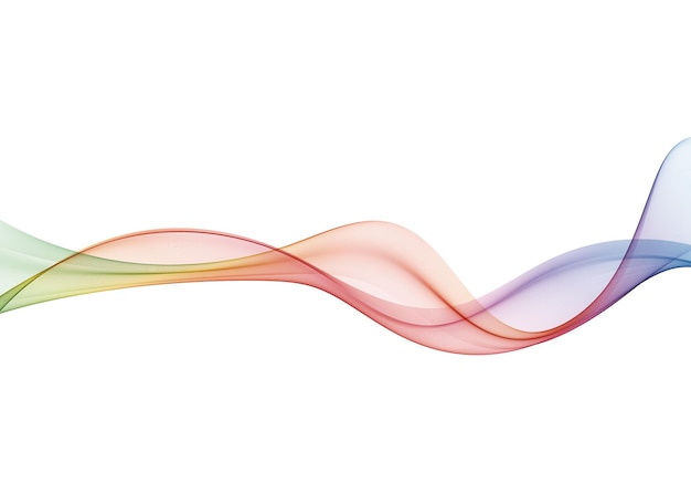 Colorful abstract wave line on white background