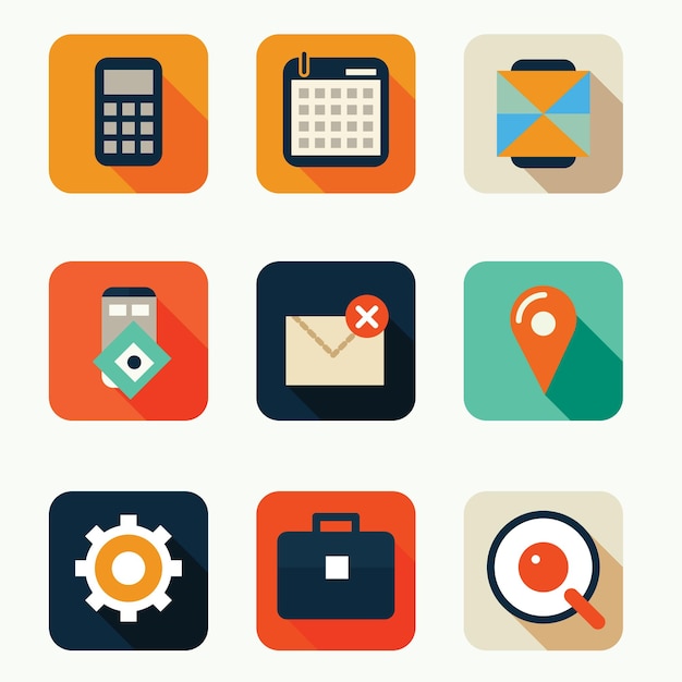 Colorful business vector icon set