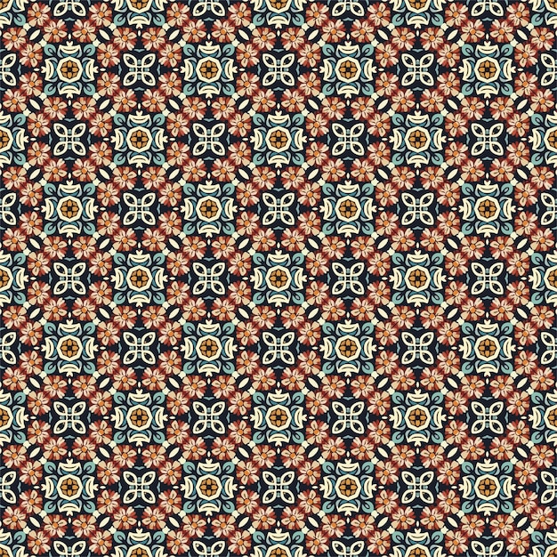 Colorful damask pattern design minimalist background
