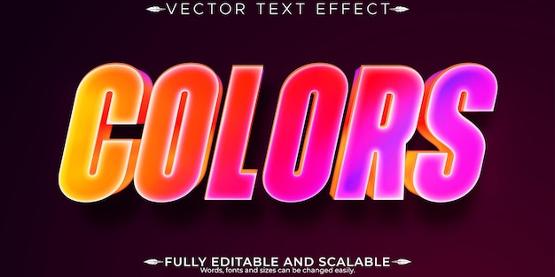 colorful editable text effect editable shiny and bright text style