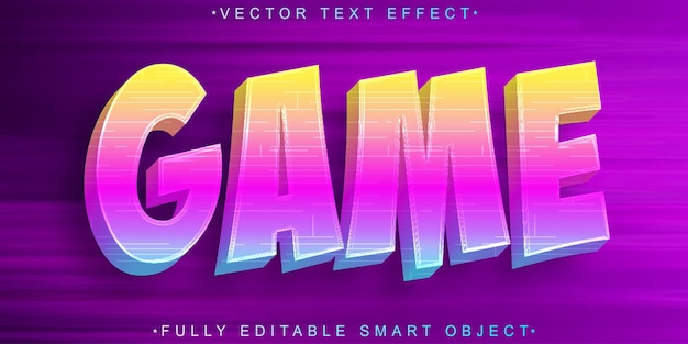 Colorful Game Vector Fully Editable Smart Object Text Effect