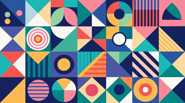 Colorful geometric shapes pattern with modern design