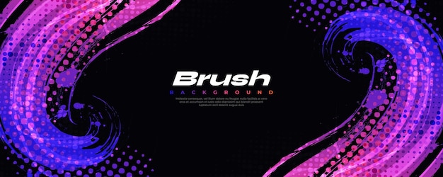 colorful gradient brush texture background with halftone effect sport background with grunge style