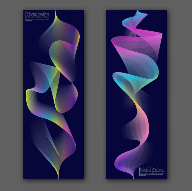 colorful gradient waves a set of templates for creative design layout of the cover banner brochure poster advertising corporate design and interior paintings
