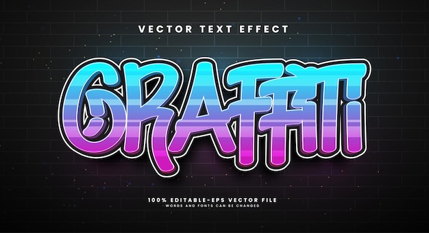colorful graffiti editable text style effect vector text effect with paint wall concept