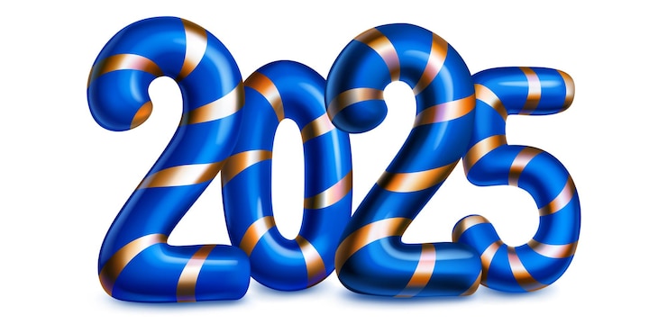 Vektor colorful number 2025 on a white background