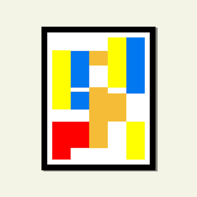 colorful paper squares geometric shapes modernism aesthetic poster brutalism abstract layouts