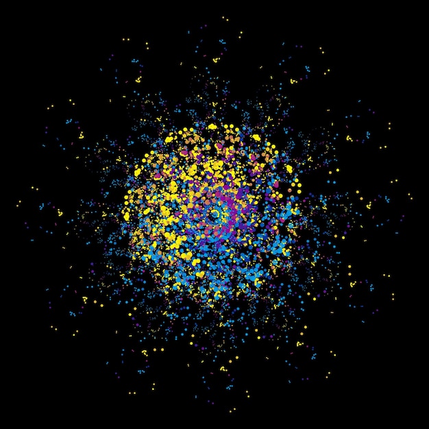 Colorful particle abstract graphics texture vector background on black background