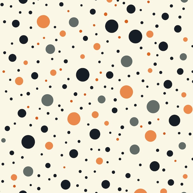 Colorful Polka Dot Pattern on Cream Background