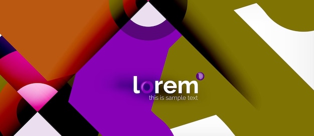 Colorful trendy geometric shapes background