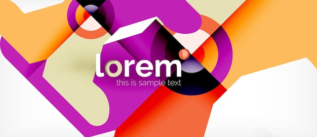 Colorful trendy geometric shapes background
