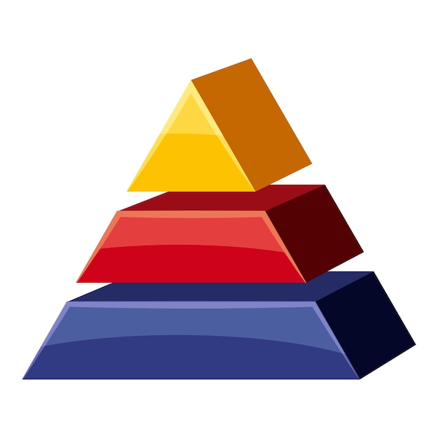 colorful triangle divided icon cartoon illustration of colorful triangle divided vector icon for web