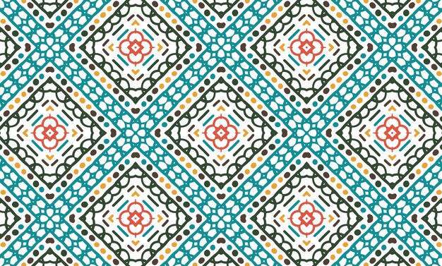 COLORFUL TRIBAL GEOMETRIC FABRIC PATTERN