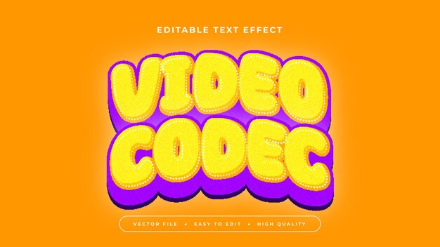 colorful video codec 3d editable text effect font style