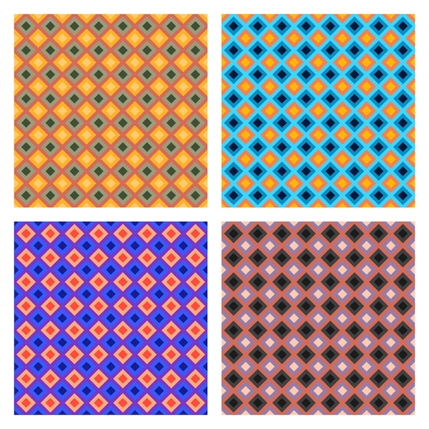 Colorful Vintage Diamond Seamless Pattern