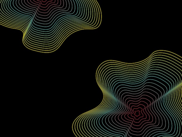 Colorful Wave Lines Pattern Frame Abstract Background Isolated Vector
